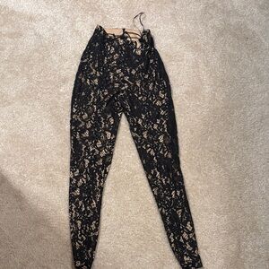 PrettyLittleThing Black Lace Pants